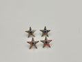 lab grown blue sapphire sterling silver star earrings