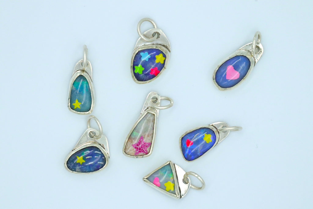Painted Opal Charms