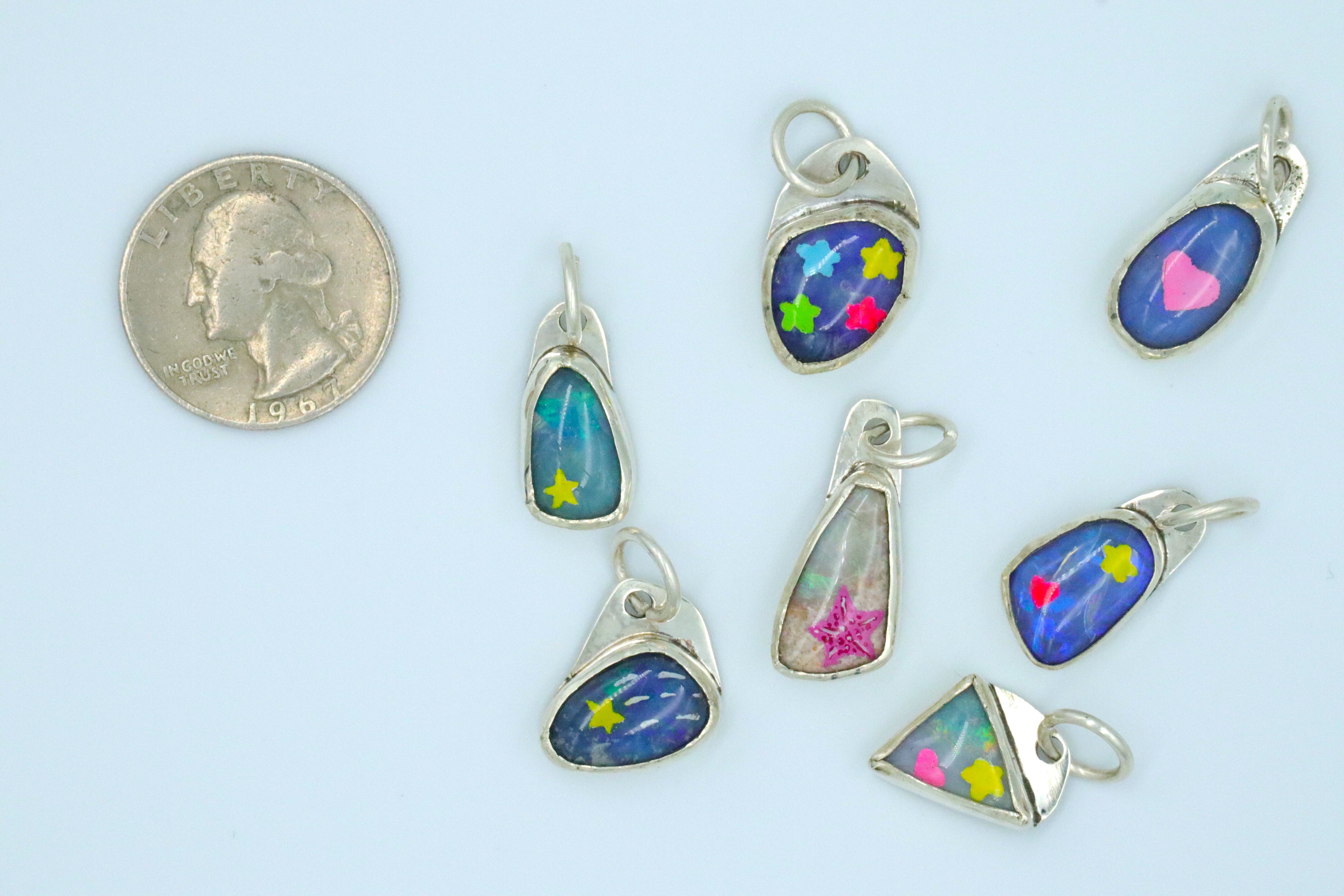 Painted Opal Charms